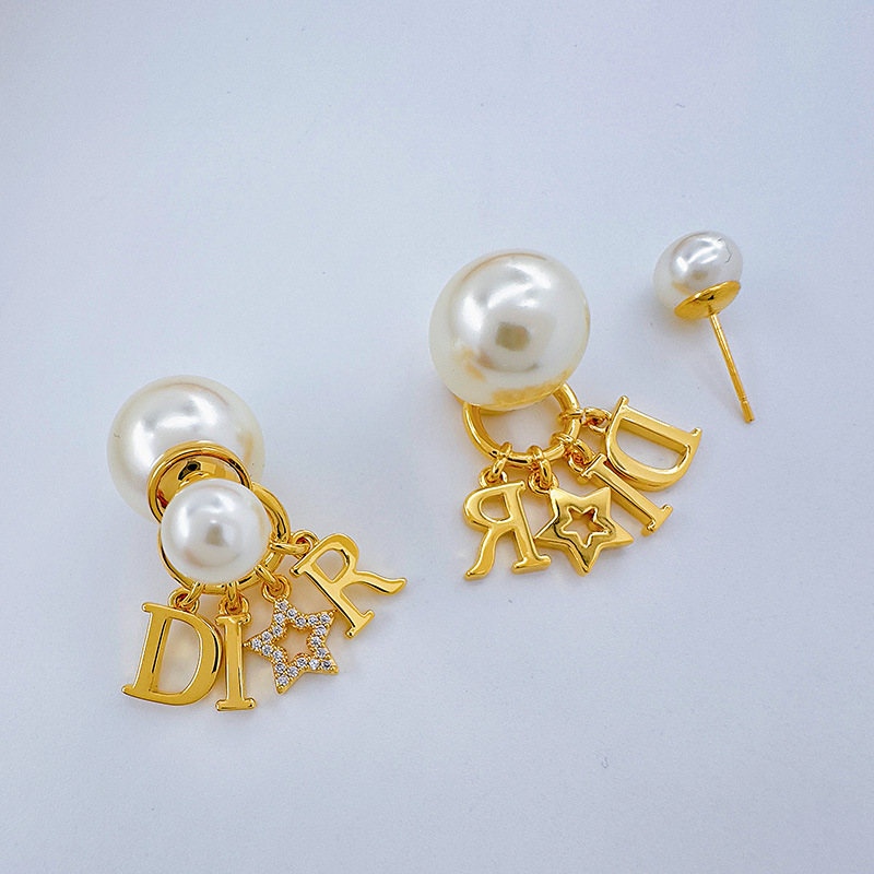 Celeste celeste nuevo estilo perla pendientes calado mujer de alta clase sentido multiplos pendientes luz lujo agujas plateadas orejeras fábrica pic 7