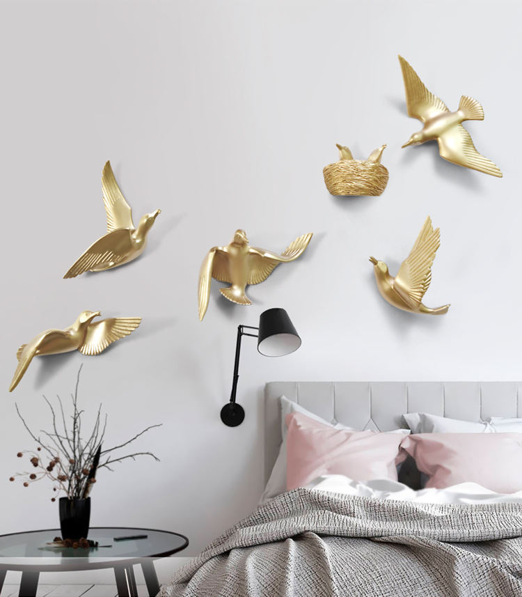 Cross-border supply of pigeon wall decorations, resin handicrafts, living room TV background wall decorations, soft furnishings, wall hangings pic 11