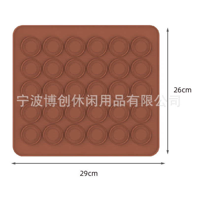 Simois宁波源头厂家29*26硅胶烘培垫 小号马卡龙垫蛋糕模30孔现货详情34