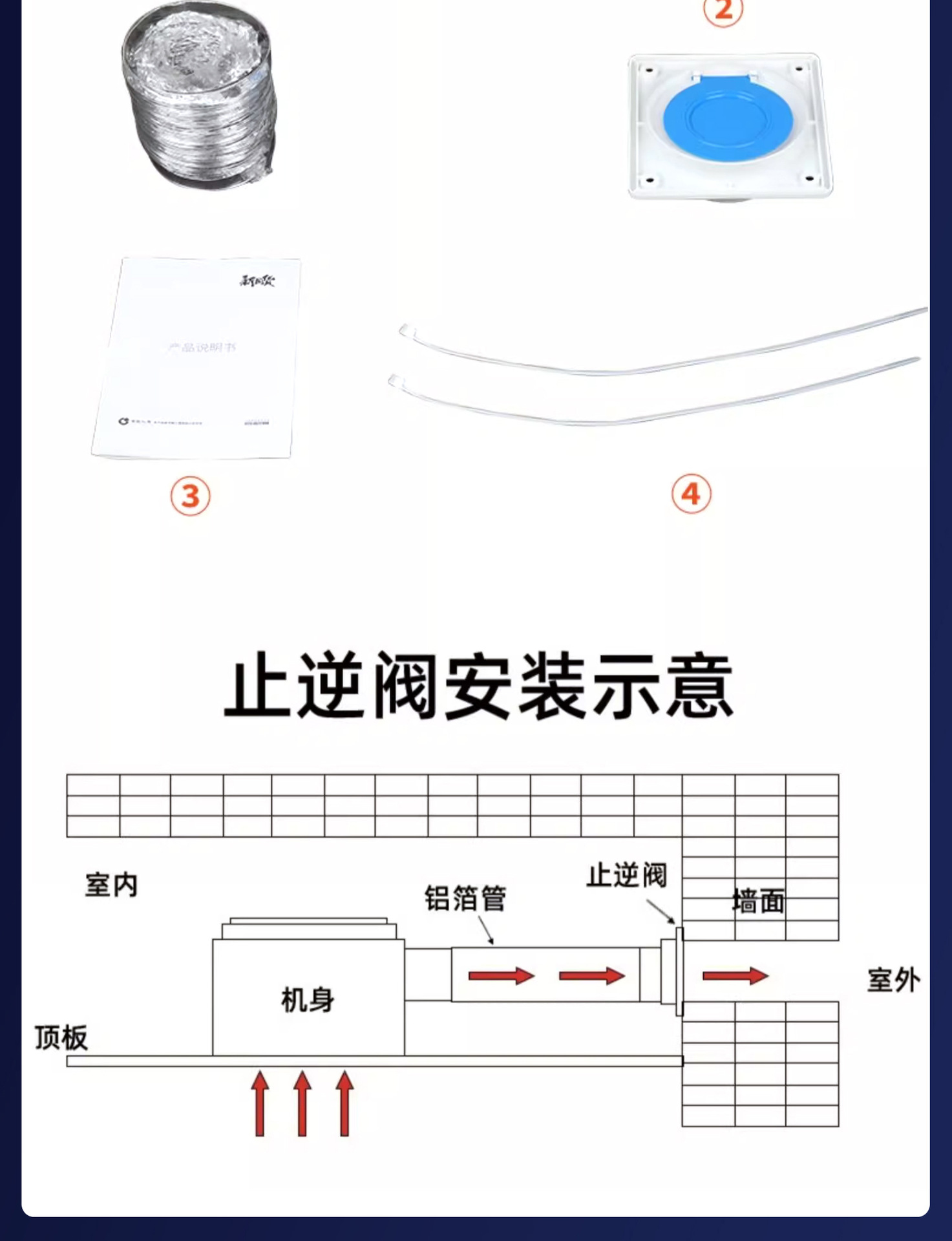 Exhaust fan, circular built-in, kitchen and bathroom, gypsum board, honeycomb board, ceiling and wall, exhaust fan, toilet exhaust fan pic 20