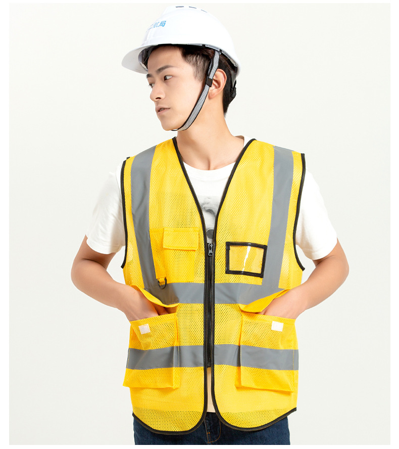 Winter reflective vests, vests, reflective safety vests, multi-pocket protective reflective clothing for construction sites, traffic, and construction pic 28