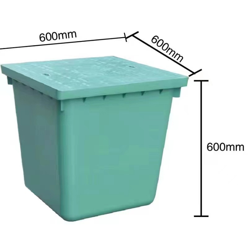 Integrated wiring well, PE plastic weak current well, finished power well cover, street lamp well, square SMC handhole well pic 9