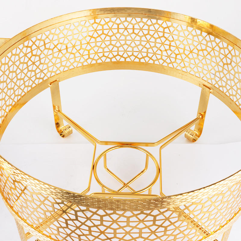 Circular lace insulated meal heating stove, stainless steel hanging lid alcohol pot buffet stove, hotel restaurant buffet stove pic 1