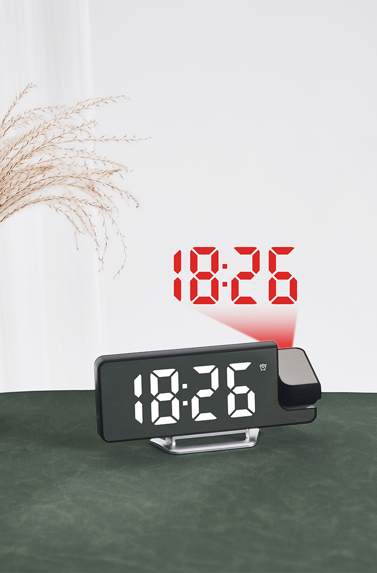 网红爆款LED大屏镜面投影闹钟显示温度感应电子时钟跨境热销673详情32