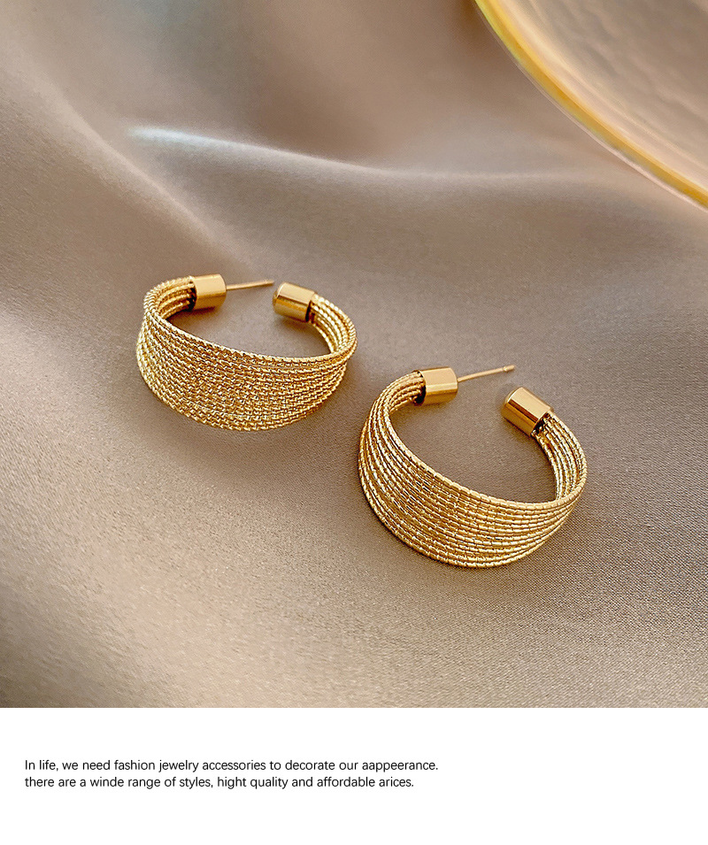 s925银针欧美夸张设计感耳圈2023年新款气质小众耳环网红轻奢耳饰详情12