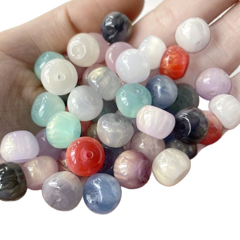 11*8 jelly-colored gilded resin apple beads, round beads, loose beads, string-beads, latched beads, diy handmade jewelry bracelet accessories pic 13