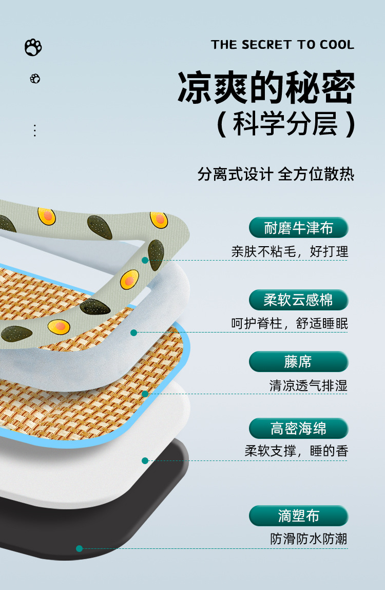 夏天宠物凉席地垫狗窝猫窝冰垫宠物用品小型床垫四季通用宠物冰垫详情5