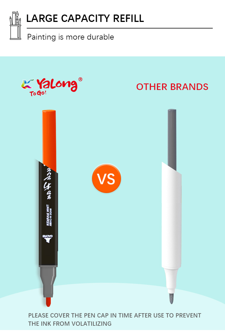 24-color New student Black Art washable Marker Pen, Colorful double-pointed note-taking pen for children Marcador pic 6