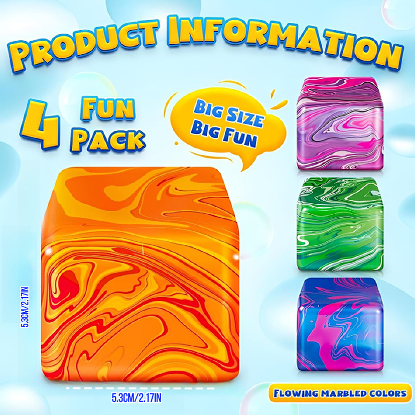 跨境Needoh同款流纹冰块捏捏乐解压玩具慢回弹方块麦芽糖捏捏工厂详情3