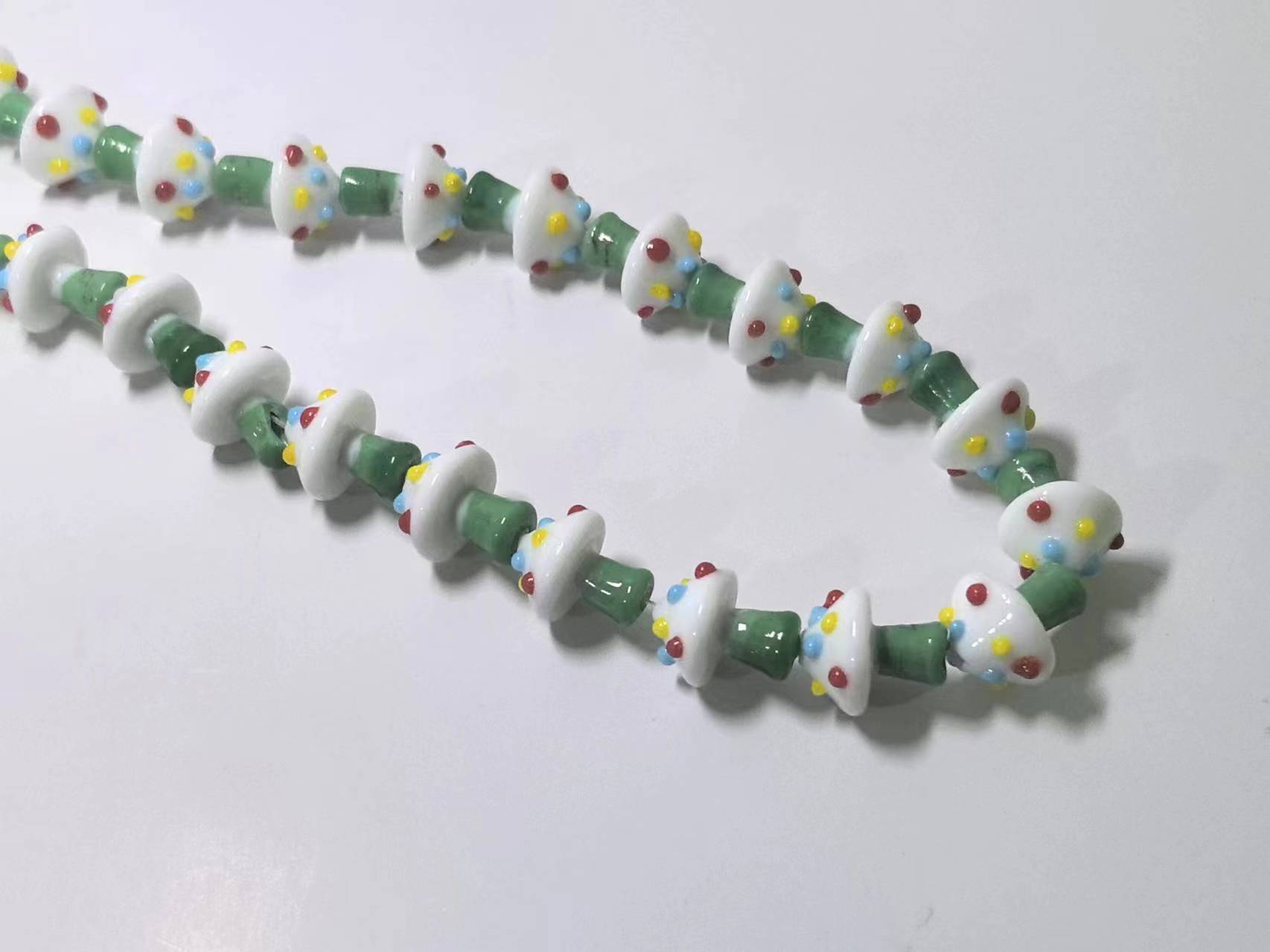 精美古法灯工香灰琉璃蘑菇耳环项链手链手机链斜挎链DIY饰品配件详情2