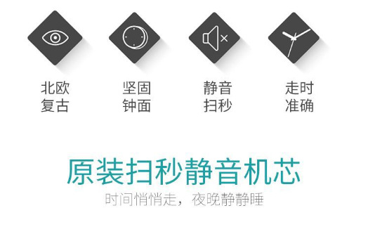 恒丽 北欧复古做旧客厅挂钟亚马逊同款时尚挂墙装饰时钟静音扫秒详情13