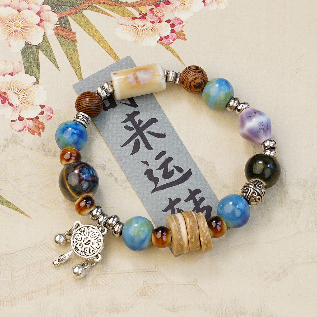 Jingdezhen ceramic beaded bracelets, Chinese-style retro summer accessories, live-streaming wholesale supply pic 2