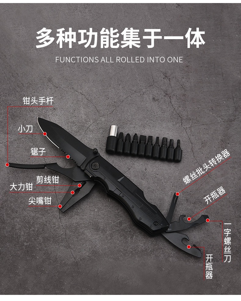 Multi-functional single-blade pliers, outdoor portable vehicle-mounted pliers, EDC screw multi-head combination tools, home maintenance tools pic 5