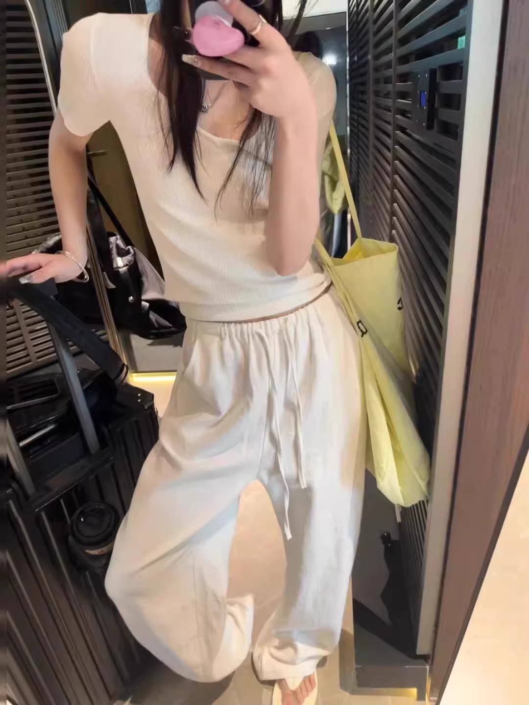 亚麻阔腿裤女夏薄款高腰垂感宽松显瘦拖地休闲裤窄版冰丝直筒长裤详情7