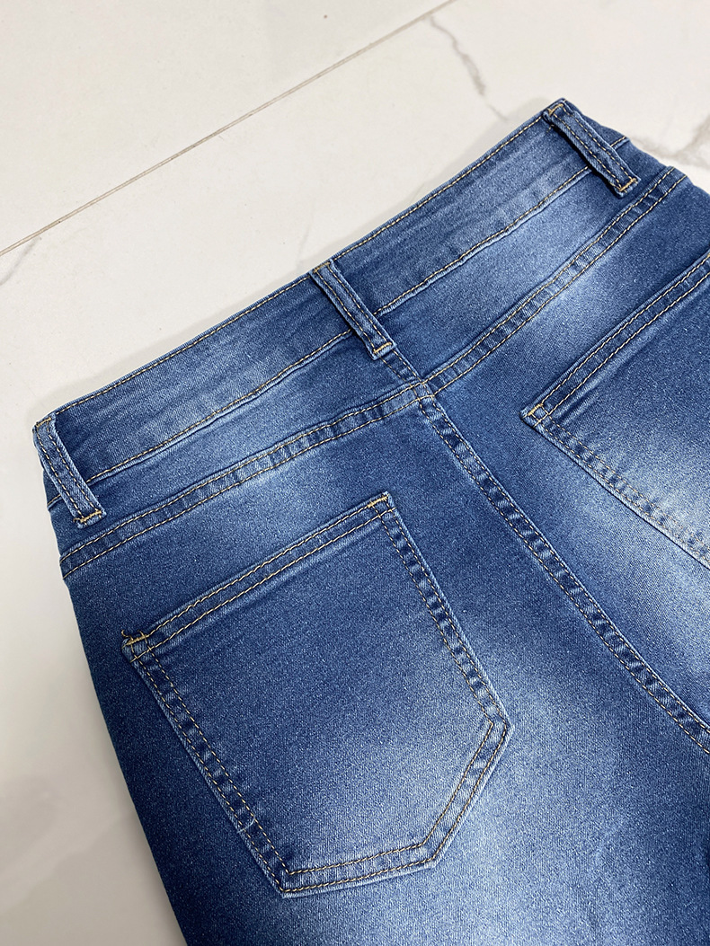 Spring 2025 new cross-border fashion high-waisted, rolled-up straight-leg jeans for women and casual wide-leg pants from Europe and America pic 17