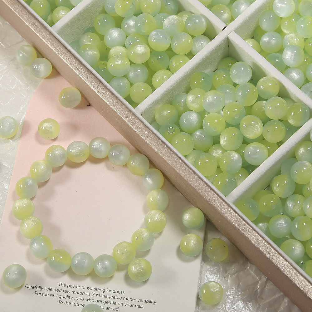 夏至双色仿猫眼石树脂圆珠散珠手工diy手链手串串珠珠子饰品配件详情8