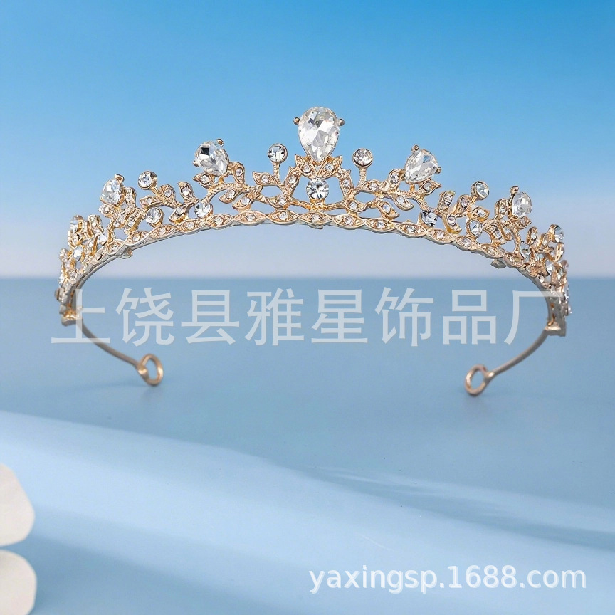 热销银色锆石小仙女公主婚纱头饰金属皇冠新娘水晶钻石发冠详情6