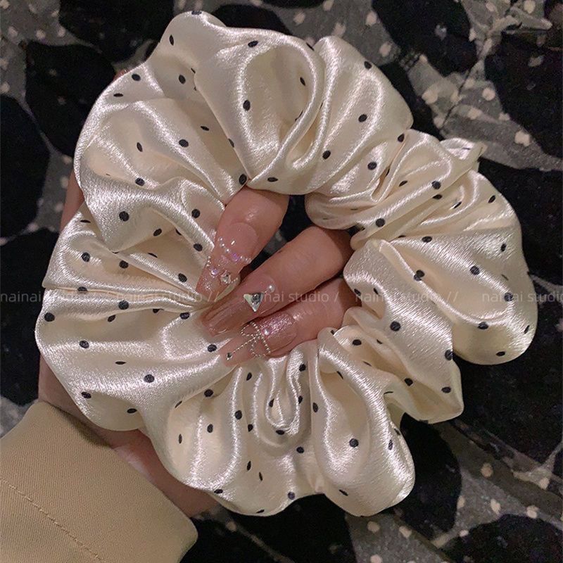 网纱波点发绳扎马尾皮套女头绳超仙高级感简约气质丸子头大肠发圈详情6