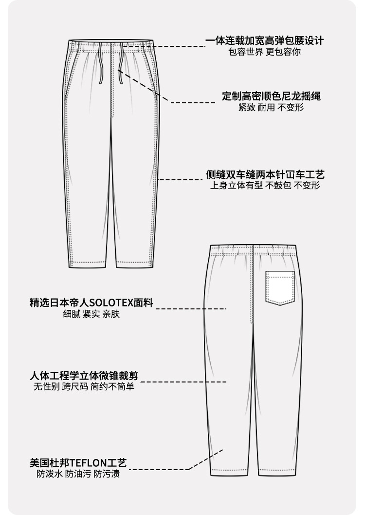 春秋裤子休闲裤SOLOTEX机能裤三防户外西裤双褶运动裤男卫裤长裤详情4