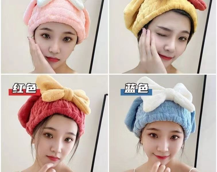 Bow dry hair cap for women, quick drying, strong water absorption, no hair shedding, high appearance level for students, dry hair towel for washing hair, no blow-off shower cap pic 16