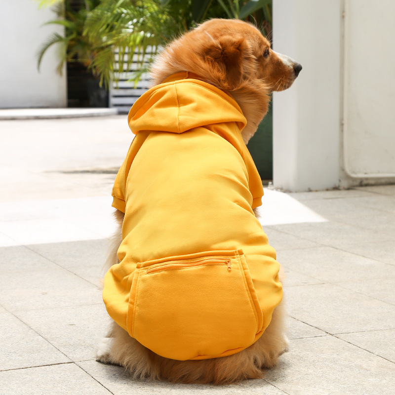Otoño e invierno peluche de oro cremallera de bolsillo sudaderas grandes y medianas para perros perros ropa de gato fardo suministros para mascotas pic 19