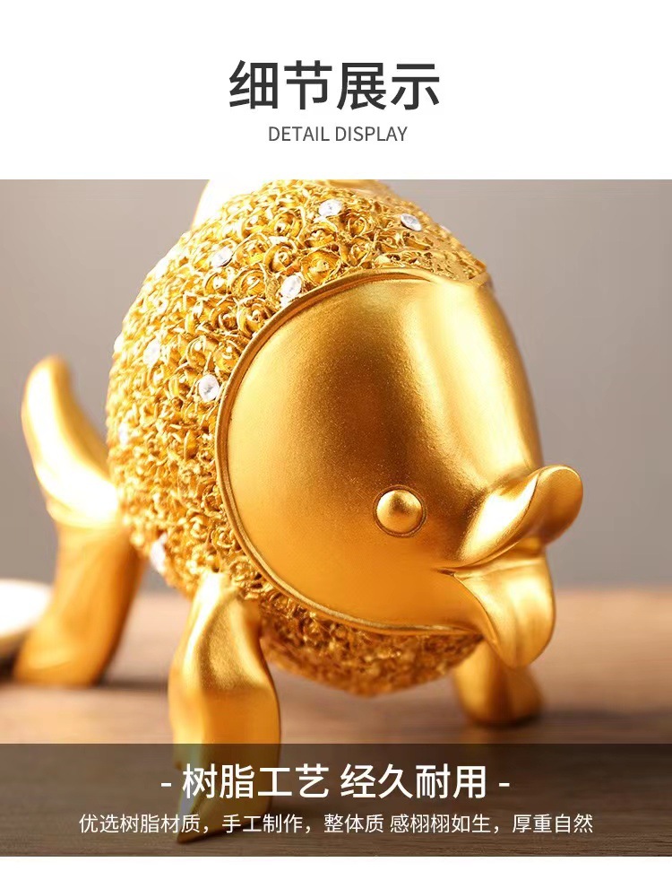 Every year, there are fish-bringing wealth ornaments. The light luxury entrance hall, living room, TV cabinet, wine cabinet, and office desk decorations are all exquisitely handcrafted pic 12