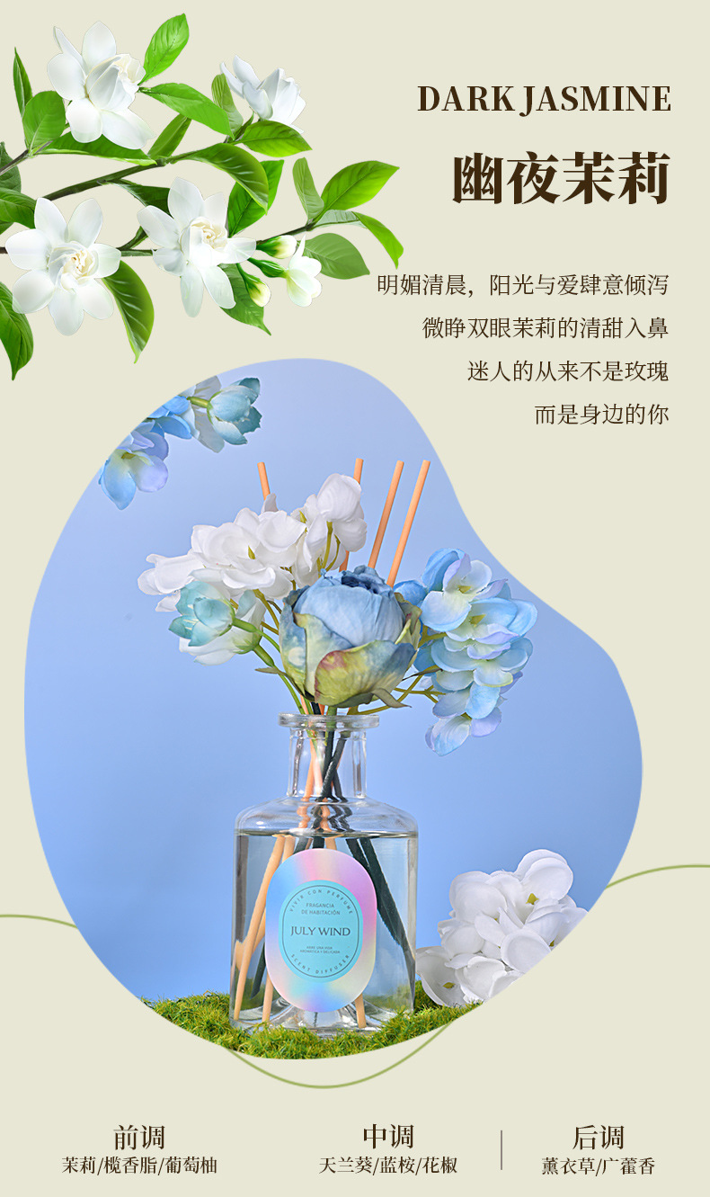 新款永生花花艺香薰家用房间卧室内持久留香栀子花香香熏精致摆件详情18