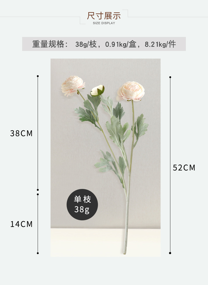 LAN Kwai Fong high-end ins Nordic style flocking 3-head Thousand-posture lotus artificial flower home living room decoration artificial flower wholesale pic 7