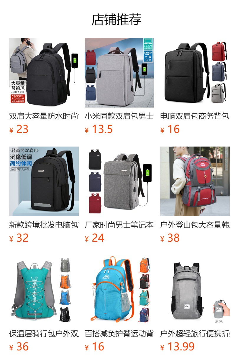 Wholesale 2023 New business double backpack, wear-resistant, water-repellent, large-capacity travel computer bag, casual, fashionable and simple pic 1