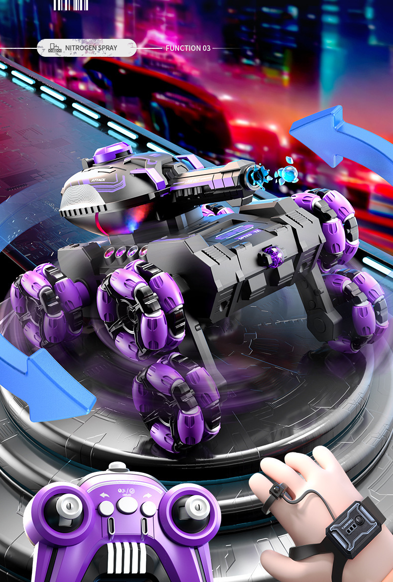 遥控坦克六轮特技车2.4G手势感应变形攀爬越野遥控车儿童玩具FCC详情10