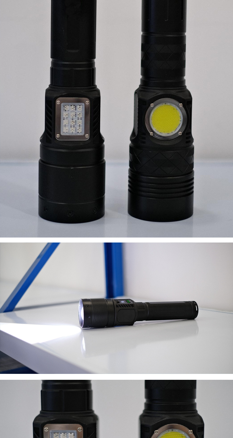 Multi-speed adjustable telescopic zoom long-range flashlight, side light, camping night light, outdoor lighting, hand-held flashlight pic 8