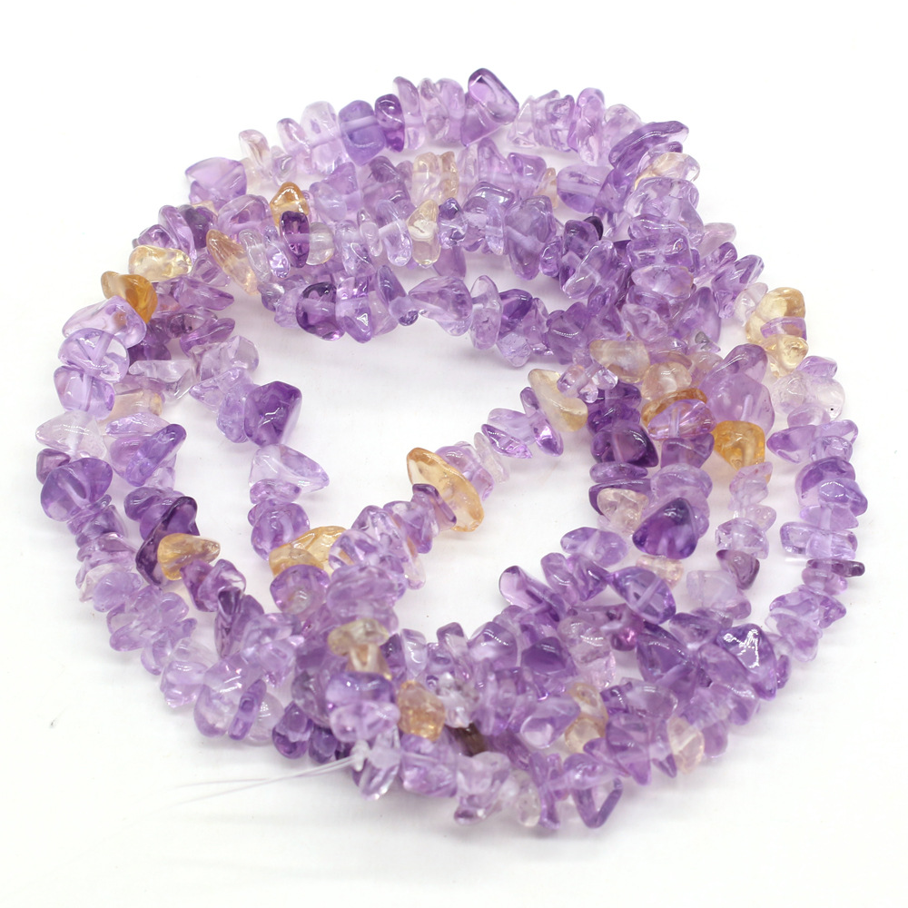 Wholesale of semi-finished DIY jewelry and handcrafted accessories made from natural crushed stone, amethyst and fluorite raw stones, beads with holes pic 20