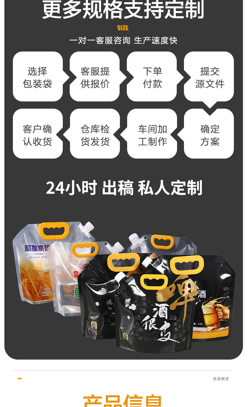 五谷杂粮收纳袋啤酒包大米透明自立吸嘴袋批发密封杂粮袋密封袋详情8