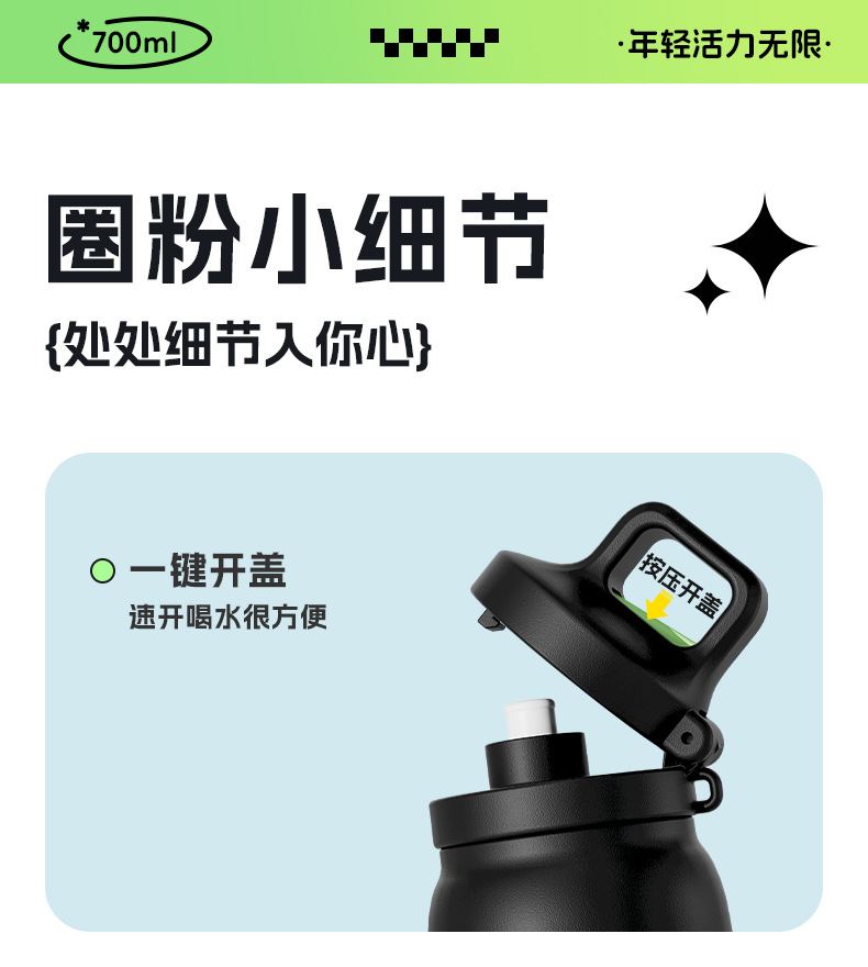 一键开盖水杯tritan一盖三饮户外大容量运动水杯健身男女骑行水壶详情22
