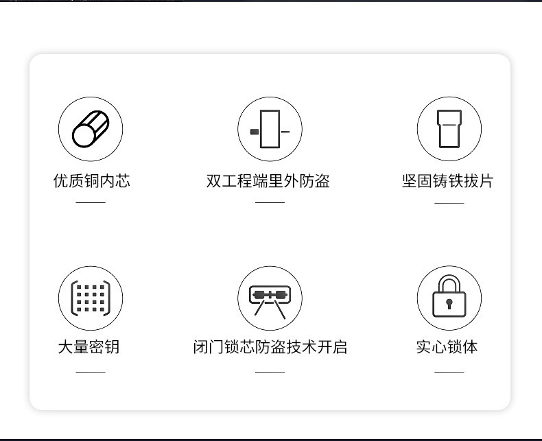 Fireproof door lock core, fire door lock core, pipe well lock, short lock core, safety door passage lock core, escape copper lock core pic 3