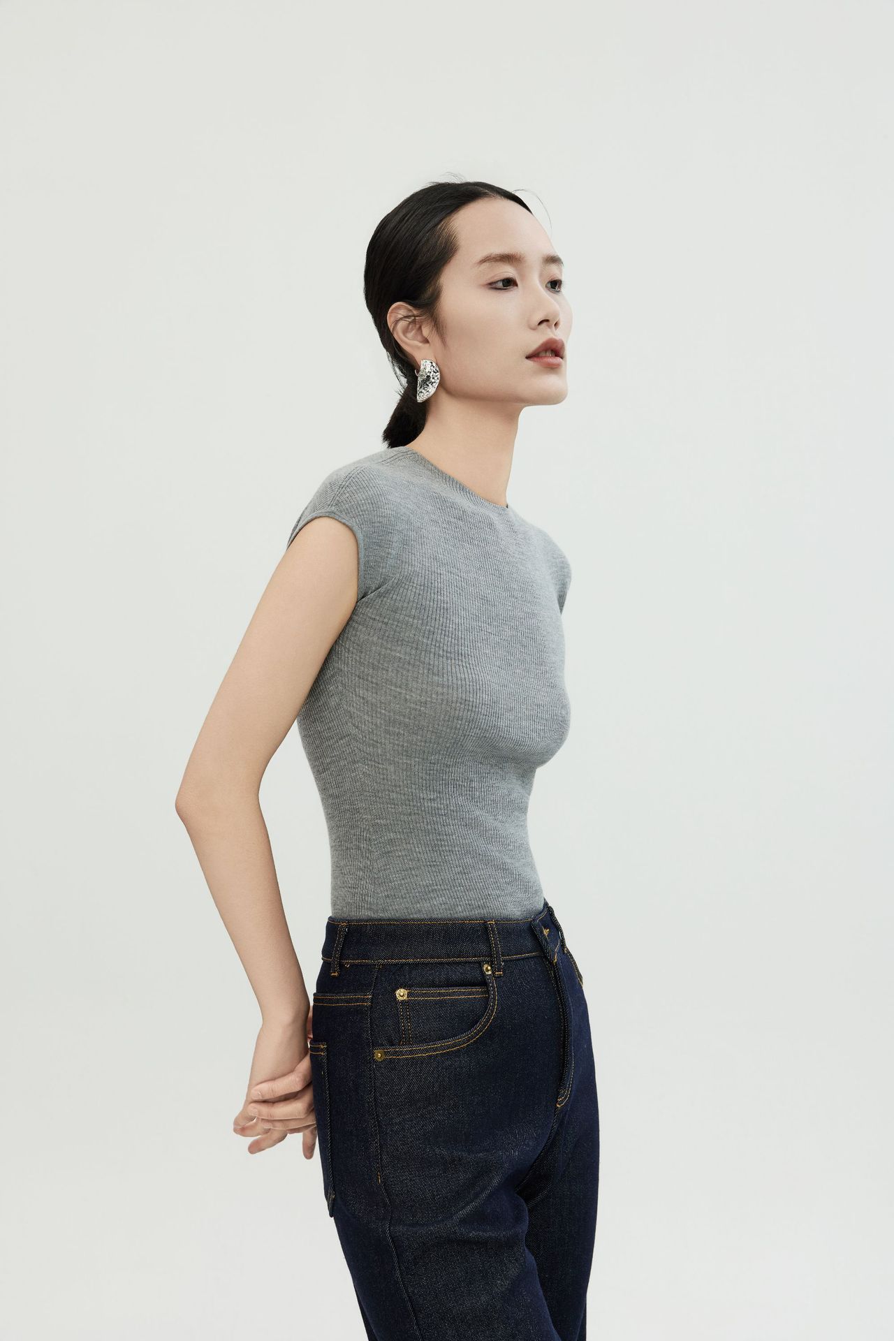 白露版型巨好无缝短袖针织衫半袖打底上衣圆领T恤女羊毛衫修身详情34