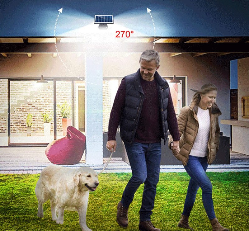 Cross-border solar human body sensor wall lamp, three-head rotating wall lamp, outdoor light-controlled waterproof road lighting, garden lamp pic 12