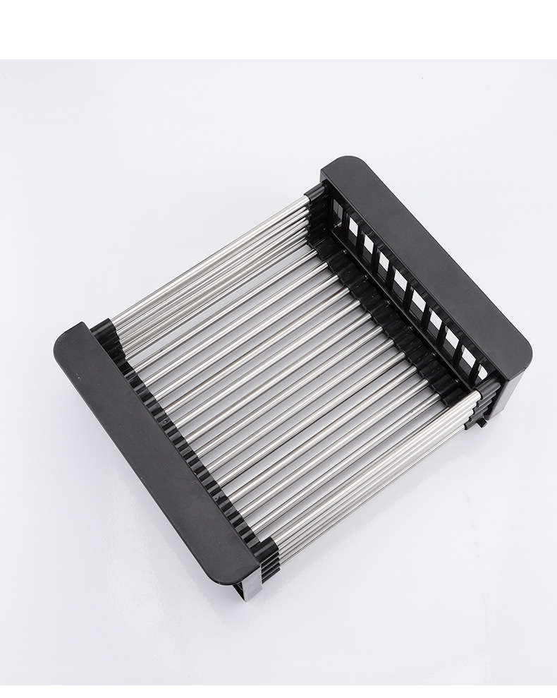 Cross-border stainless steel telescopic draining rack, kitchen multi-functional sink storage rack, vegetable and fruit draining basket consignment pic 16