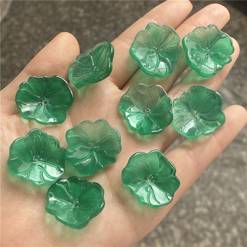 琉璃22*24mm立体圆荷叶diy古风发簪玉簪花叶子荷花步摇材料配件详情14