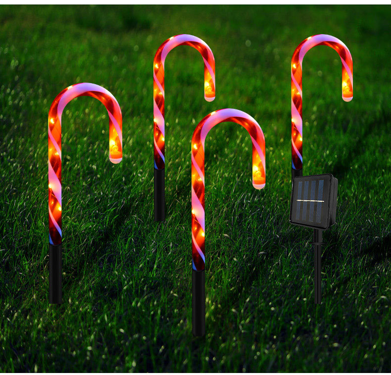 跨境爆款led糖果拐杖地插灯太阳能防水草坪灯庭院室外拐杖装饰灯详情12