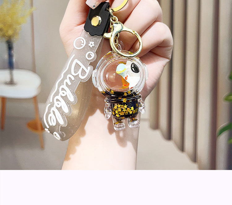 亚克力入油流沙爆闪宇航员太空人钥匙扣精致液体流沙挂件货源详情16