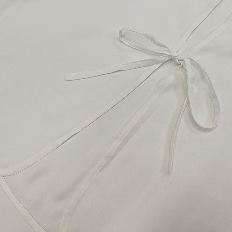 欧美女装2025春夏新品时尚系带设计感开衫荷叶边外搭小披肩衫衬衣详情22