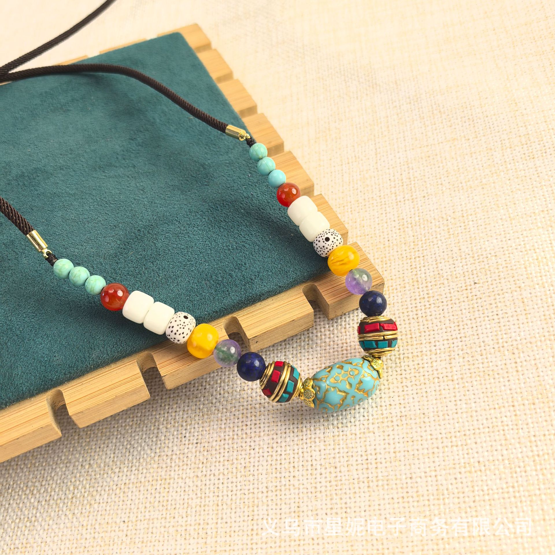 小众设计尼泊尔松石唐卡藏式手工项链女民族风复古气质男简约菩提详情7