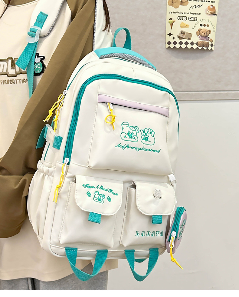 Japanese and Korean casual backpacks, forest-style schoolbags, multi-pocket schoolbags for primary school students, large capacity for cross-border travel for junior and senior high school students pic 22