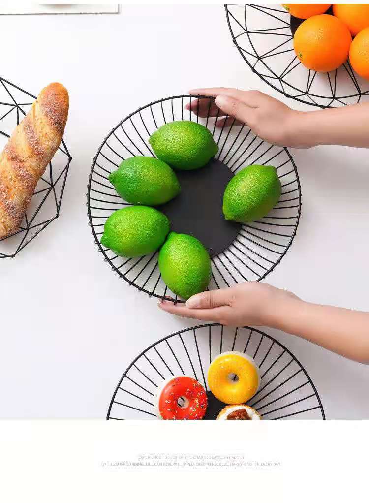 Light luxury ironwork fruit plate, Nordic-style home modern living room coffee table, candy basin, snack dried fruit plate, internet-famous fruit basket pic 18