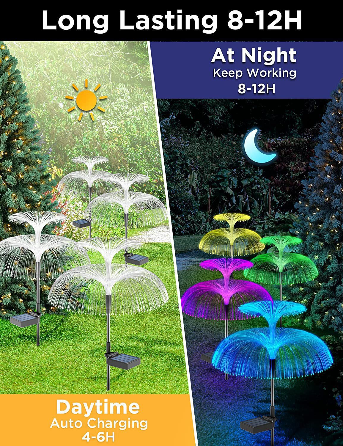 Amazon solar jellyfish light, outdoor waterproof garden light, garden lawn light, decorative landscape ground insert ambient light pic 9