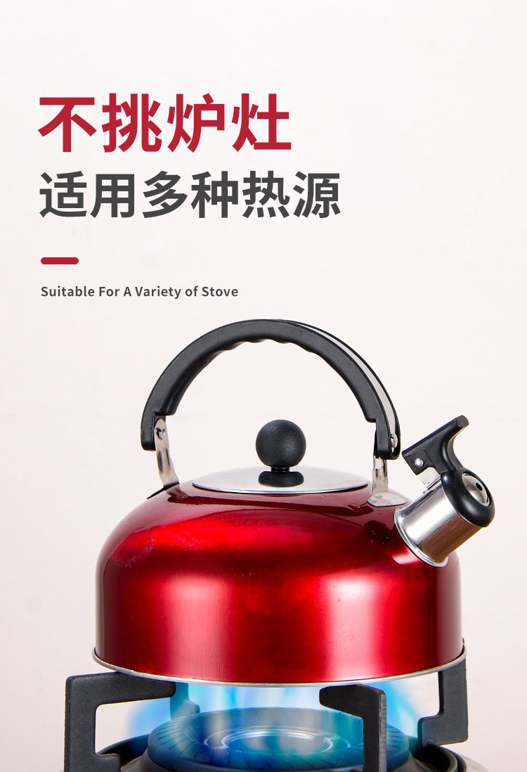 Cross-border exclusive stainless steel kettle enamel whistling color spherical whistling kettle flat bottom whistling pic 4