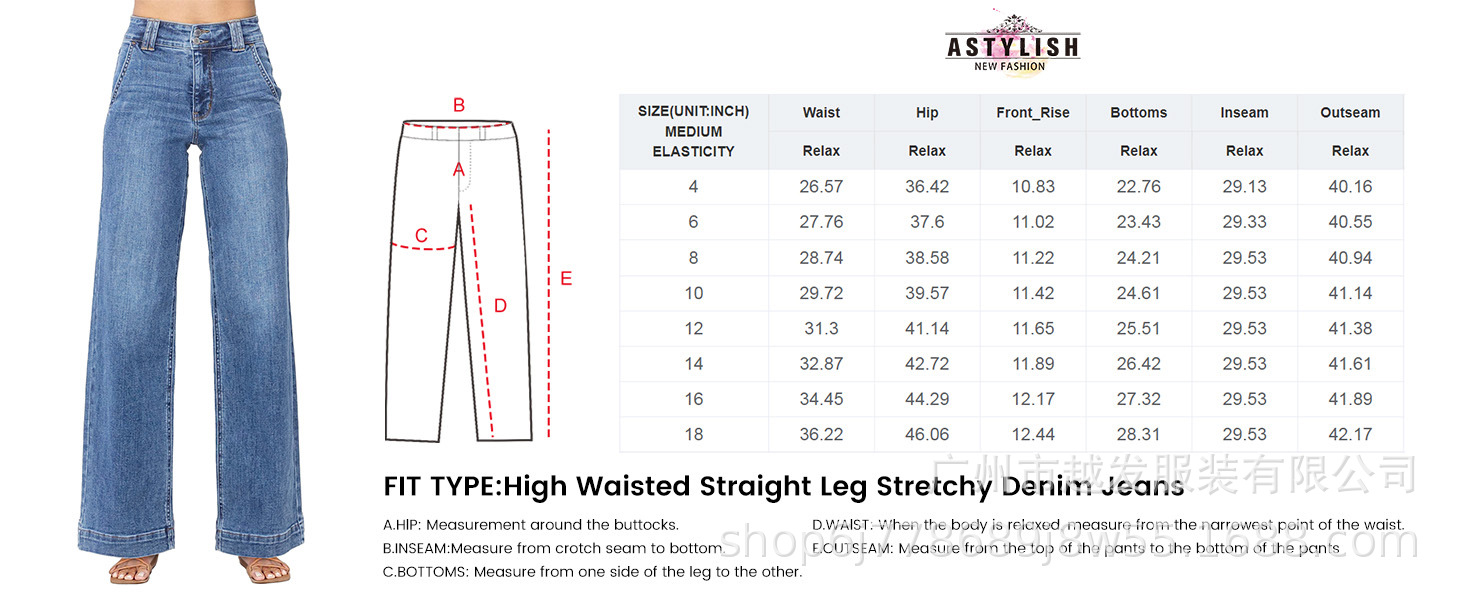 欧美跨境外贸新款亚马逊2025春季新款蓝色水洗直筒气质牛仔裤女装详情1
