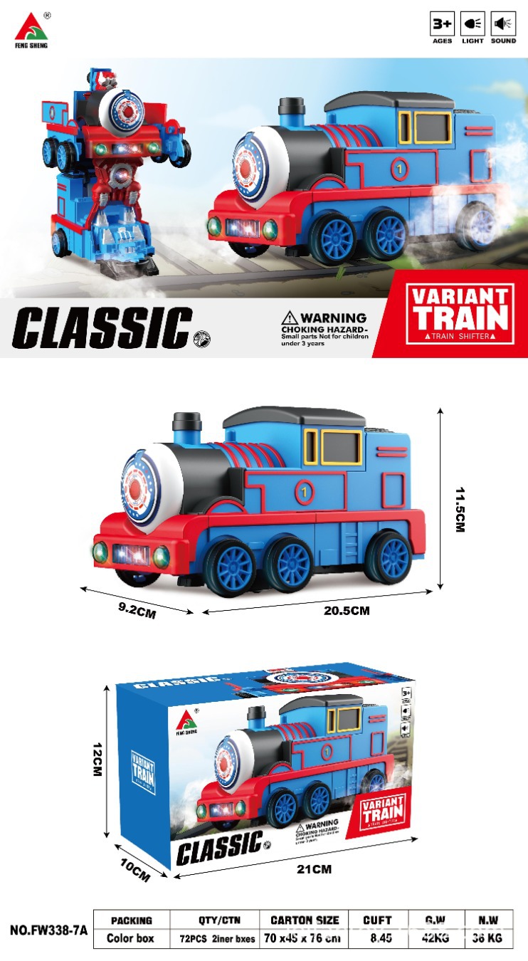 Cross-border wholesale of the same style of electric transformable train, music, light, automatic transformation robot train toys as Douyin pic 8