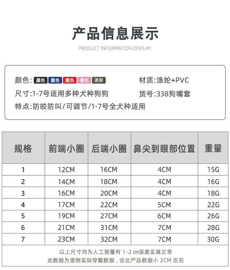 Dog muzzle anti-bite and anti-accidental ingested dog muzzle for large dogs to drink water pet anti-barking device adjustable dog mask wholesale pic 5